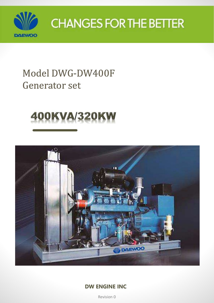DWG-DW400F Daewoo Generator