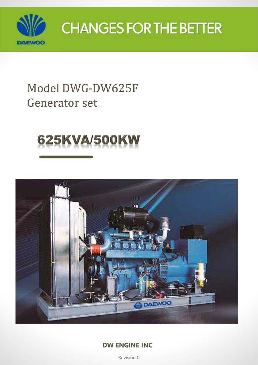 DWG-DW625F Daewoo Generator